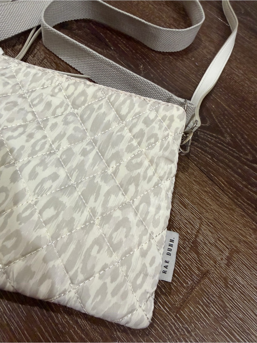 NWOT Rae Dunn Quilted Crossbody Bag in Light Beige - Picture 3 of 9